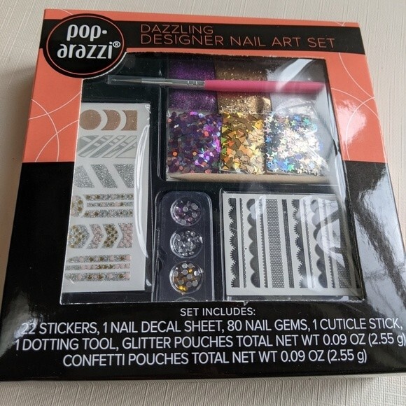 Pop-arazzi Dazzling Nail Art & Essentials Kit  **NEW** Gems, Stickers, Oil - Picture 4 of 8